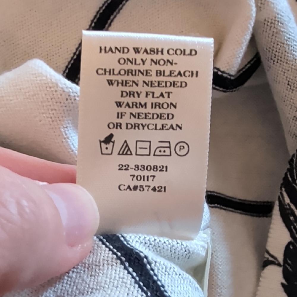 NWT Ann Taylor Black and White Striped Floral Long Sleeve Sweater Top, Sz XS - Picture 7 of 7